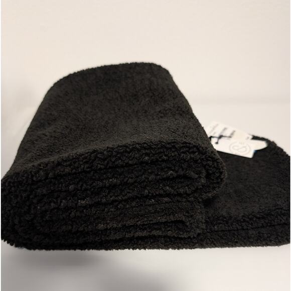 Treasure & Bond Black Sherpa Fleece Two-Way Scarf Wrap - Picture 7 of 9